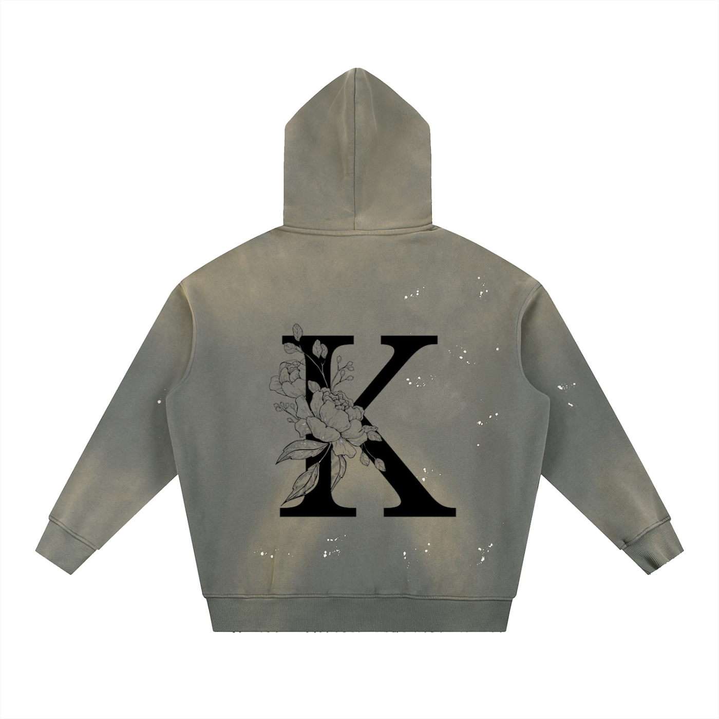 Vintage Washed Frayed Fleece Hoodie