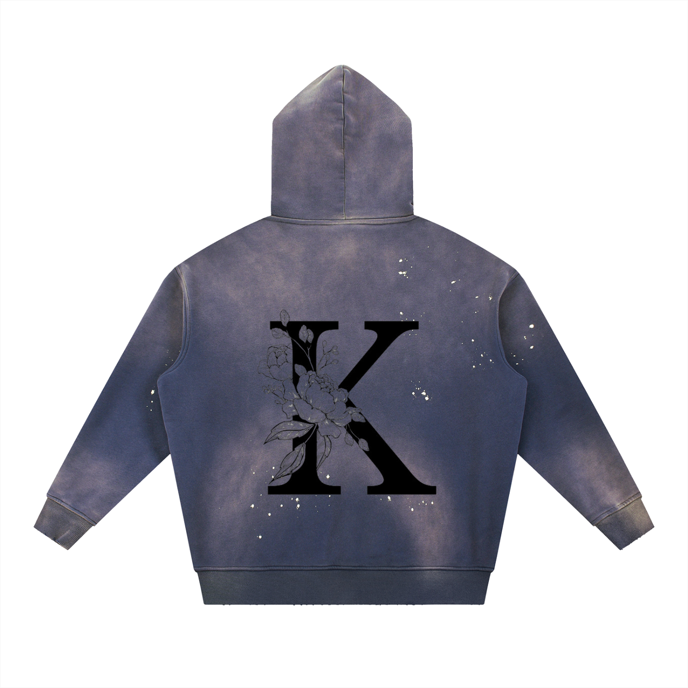 Vintage Washed Frayed Fleece Hoodie